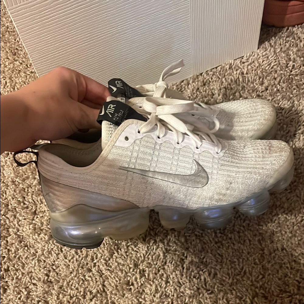 Nike Air VaporMax in Cream and Silver